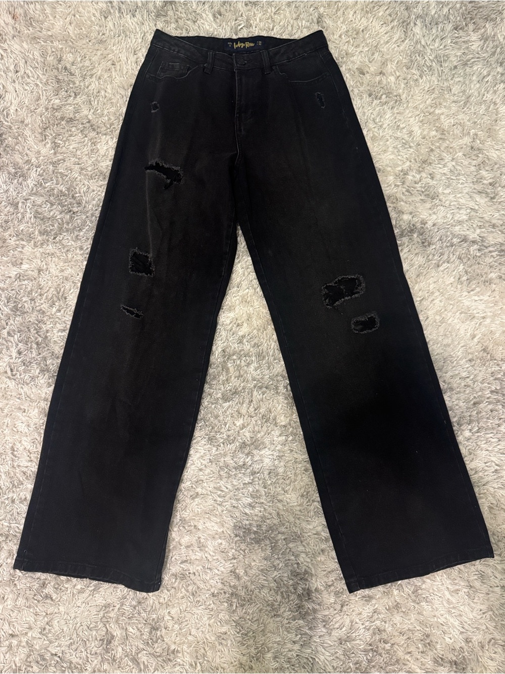 Indigo Rein Black Womens Skater Ripped Jeans Size 9